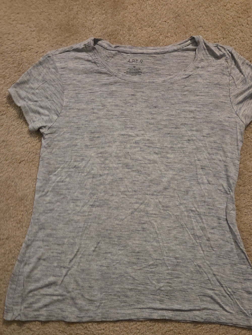 Apt. 9 Heather Light Gray Short Sleeve Tee